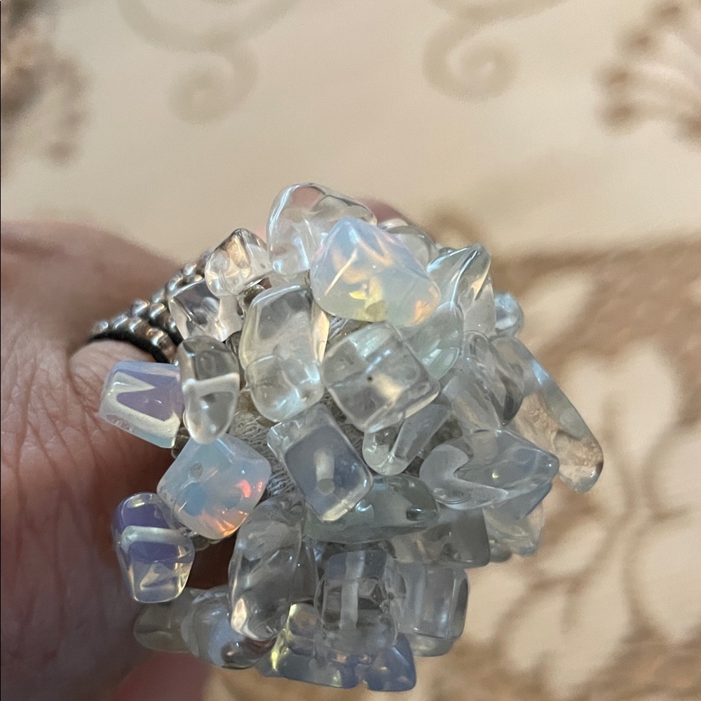 Opalite Multi Stone Chip Statement Opalescent Clu… - image 4